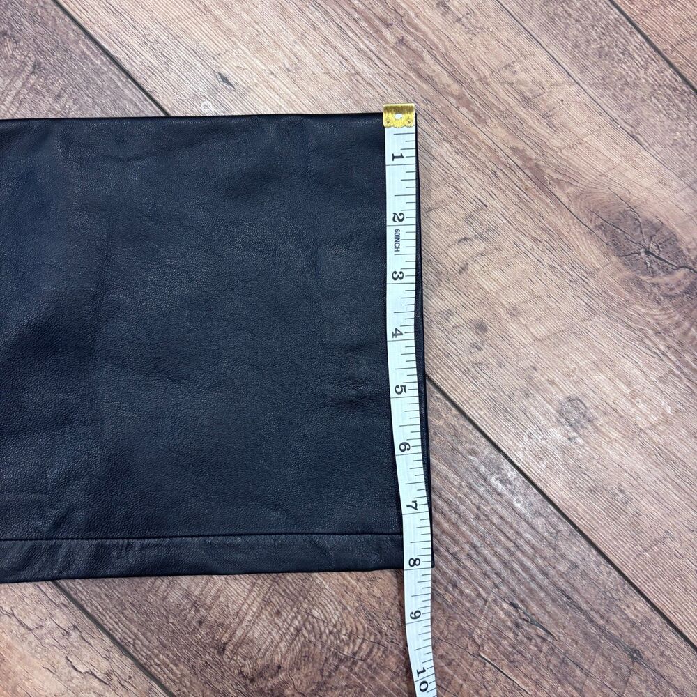 VTG Armani Collezioni 100% Leather Straight Pants Black EUC Size 6 Italy Made - Picture 10 of 10